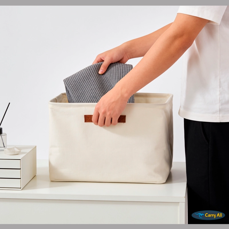 CESTA ORGANIZADORA PLEGABLE CARRY ALL DE LINO M - 4