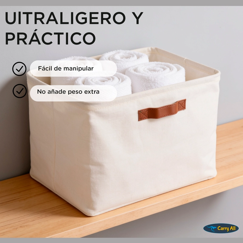CESTA ORGANIZADORA PLEGABLE CARRY ALL DE LINO M - 6