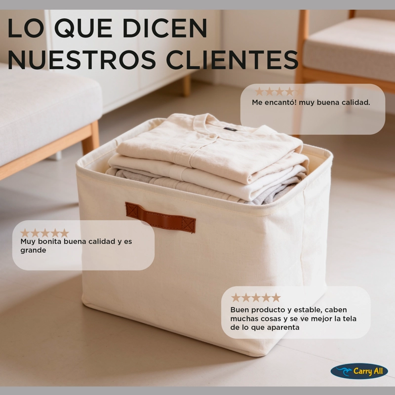 CESTA ORGANIZADORA PLEGABLE CARRY ALL DE LINO M - 7