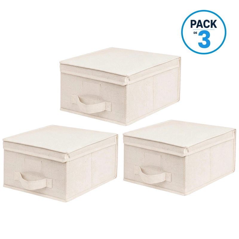 Cajas Organizadoras Carry All 15 Litros Pack 3 Plegables Con Tapa Ropa Closet - 1