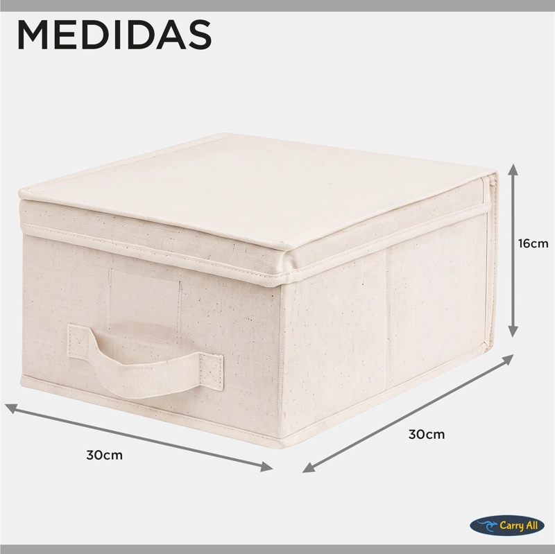 Cajas Organizadoras Carry All 15 Litros Pack 3 Plegables Con Tapa Ropa Closet - 4