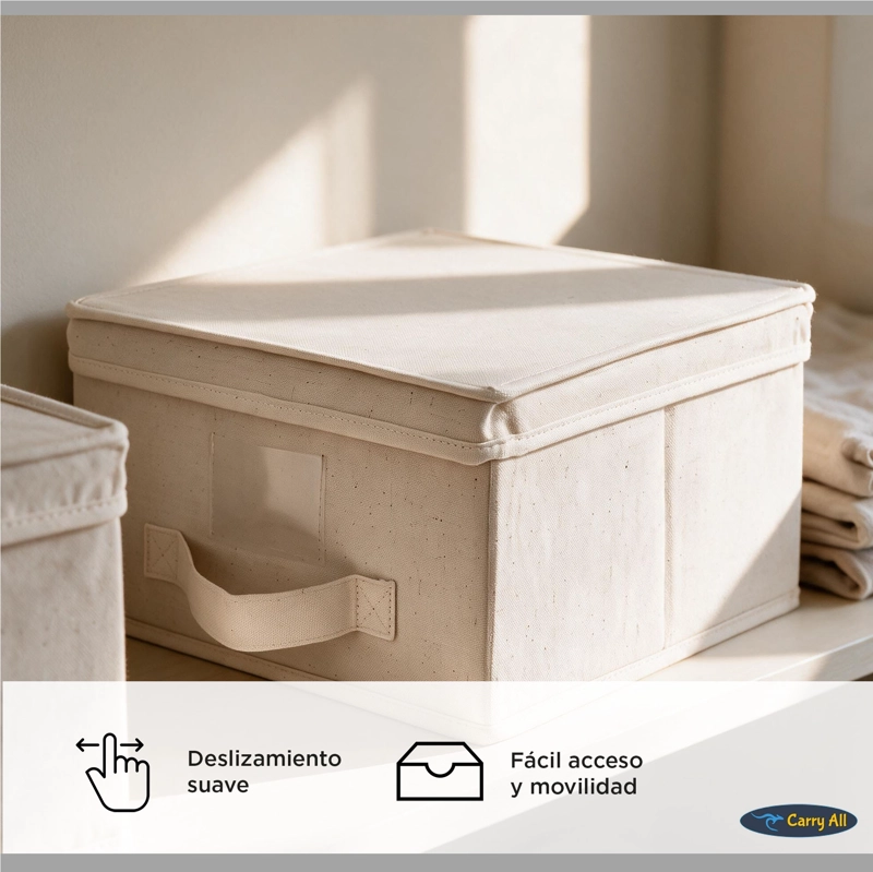 Cajas Organizadoras Carry All 15 Litros Pack 3 Plegables Con Tapa Ropa Closet - 6
