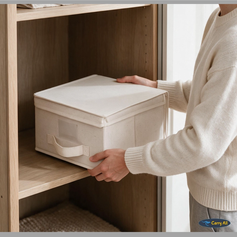 Cajas Organizadoras Carry All 15 Litros Pack 3 Plegables Con Tapa Ropa Closet - 8