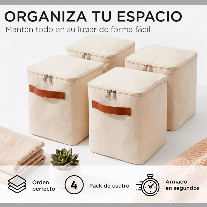 PACK 4 BOLSAS ORGANIZADORAS PLEGABLES CARRY ALL DE LINO S - 2