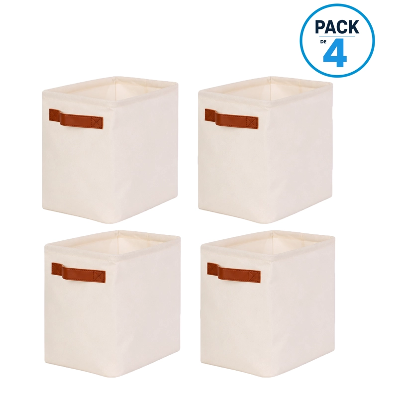 Caja Organizadoras Cubo Carry All Lino S Pack 4 Plegables 12 Litros Manilla - 1