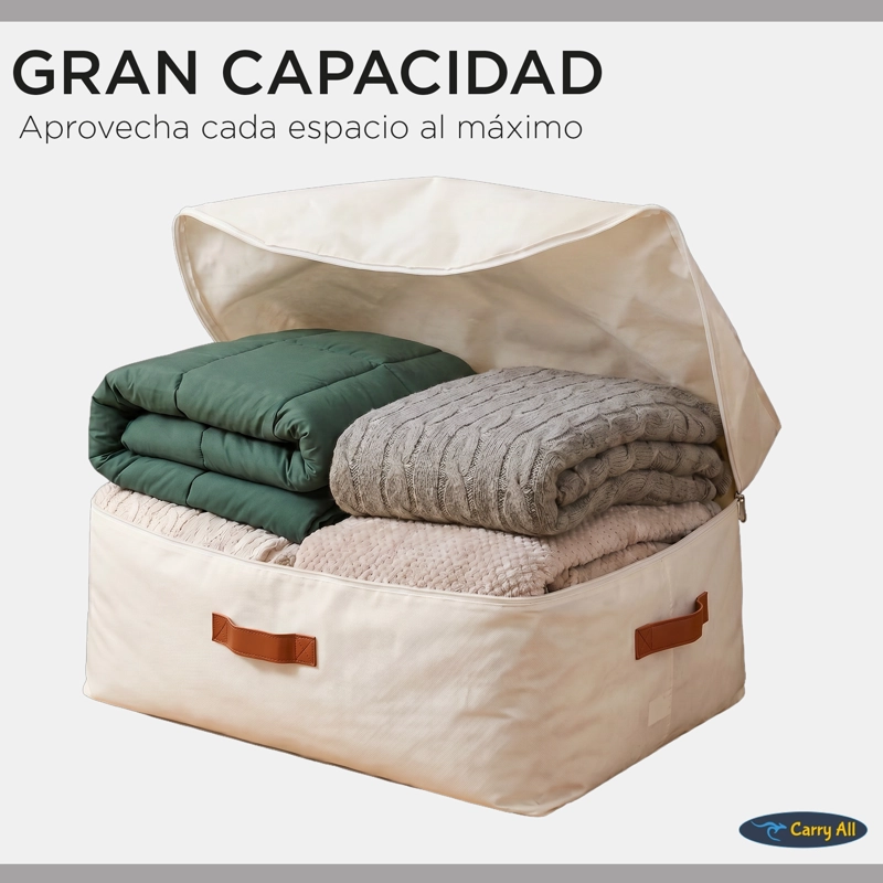 Bolsas Organizadoras Bajo Cama Carry All Pack 3 Lino 42 Litros Con Cierre - 4