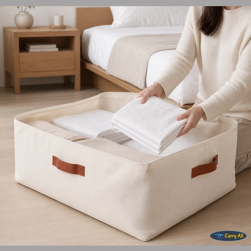 Bolsas Organizadoras Bajo Cama Carry All Pack 3 Lino 42 Litros Con Cierre - 6