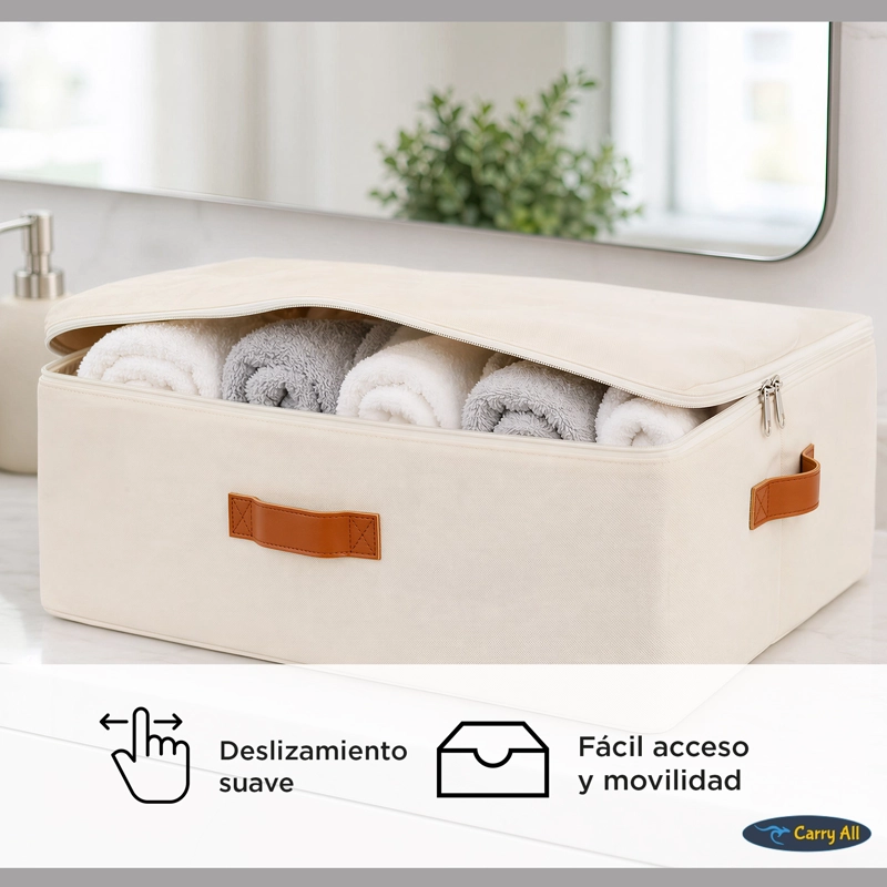 Bolsas Organizadoras Bajo Cama Carry All Pack 3 Lino 42 Litros Con Cierre - 7