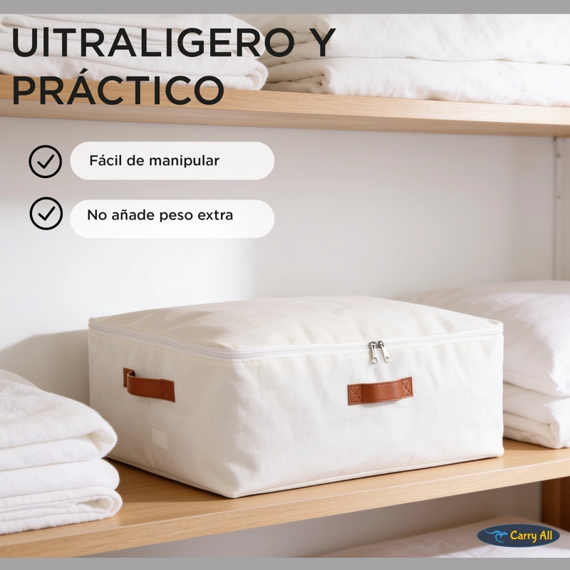 Bolsas Organizadoras Bajo Cama Carry All Pack 3 Lino 42 Litros Con Cierre - 8