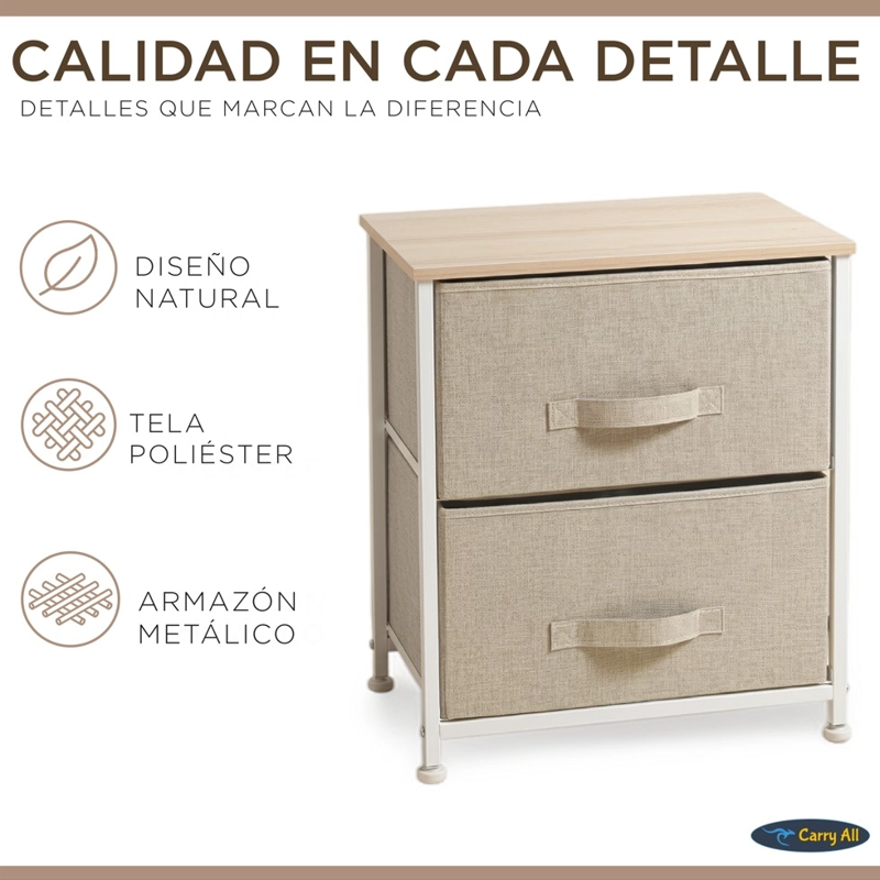 CAJONERA VELADOR ORGANIZADOR 2 CAJONES - 3