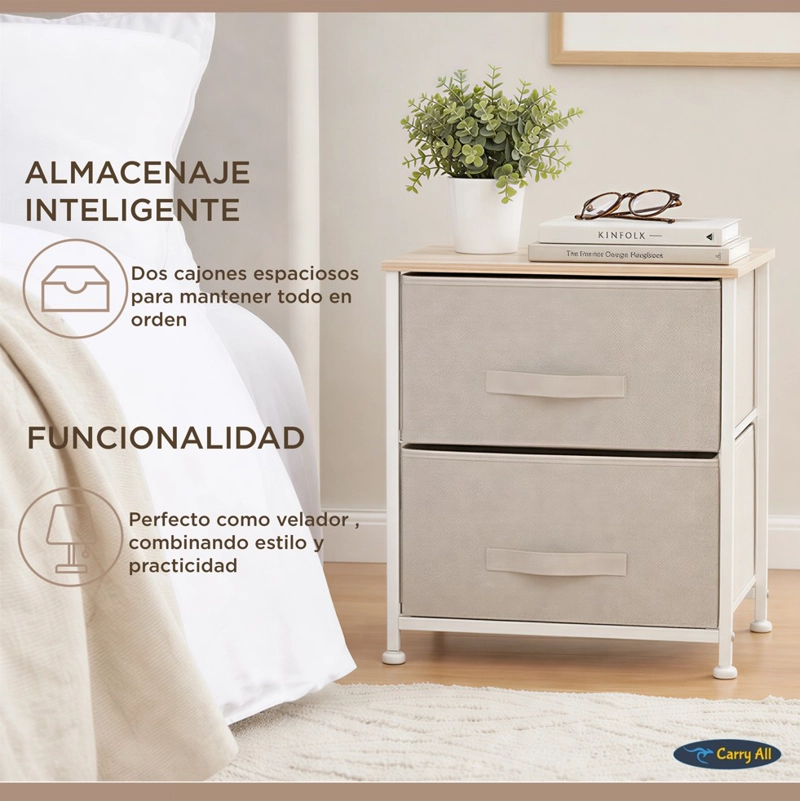 CAJONERA VELADOR ORGANIZADOR 2 CAJONES - 7