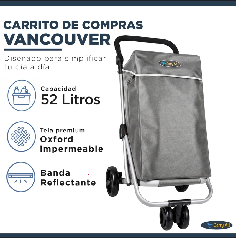 CARRITO COMPRAS PLEGABLE PREMIUM SUPERMERCADO FERIA COOLER - 2