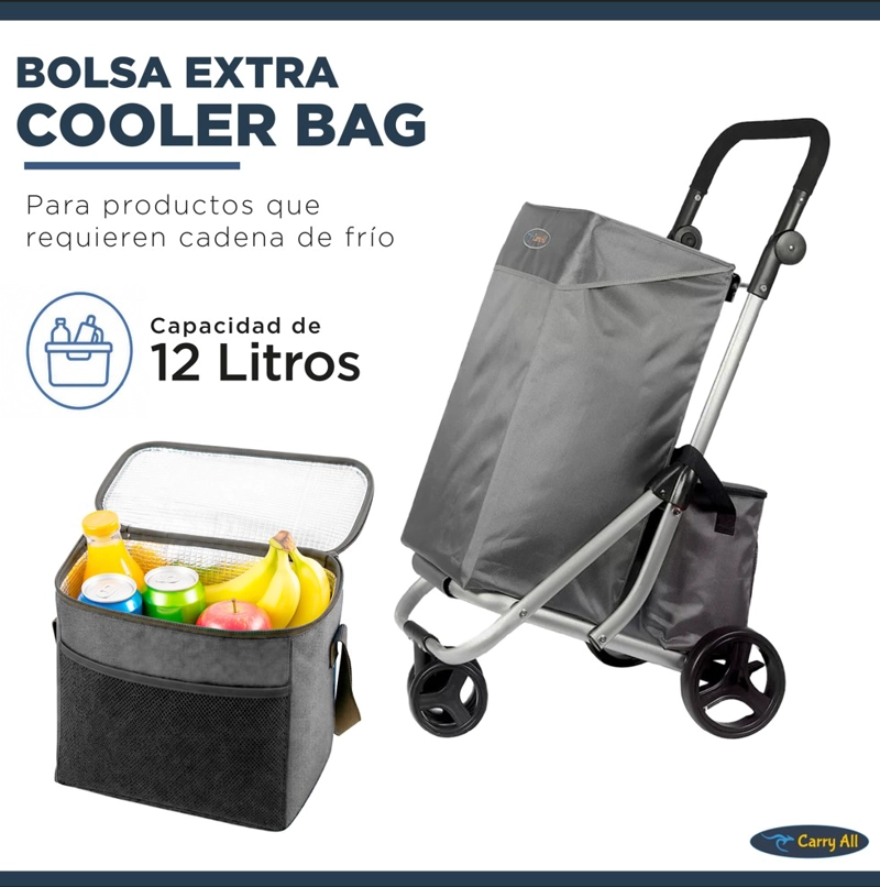 CARRITO COMPRAS PLEGABLE PREMIUM SUPERMERCADO FERIA COOLER - 3