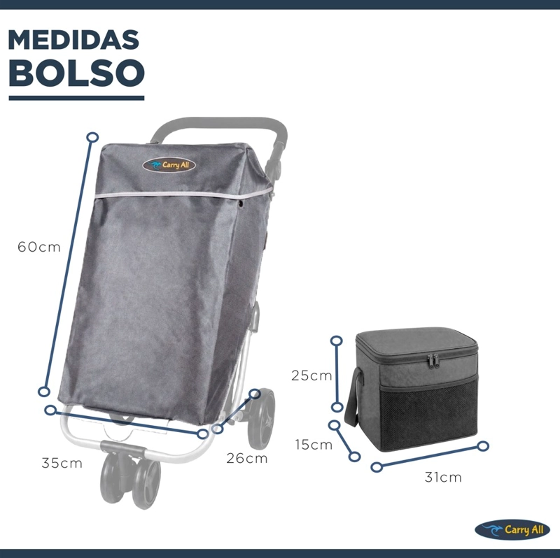CARRITO COMPRAS PLEGABLE PREMIUM SUPERMERCADO FERIA COOLER - 4