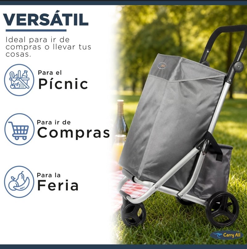 CARRITO COMPRAS PLEGABLE PREMIUM SUPERMERCADO FERIA COOLER - 6