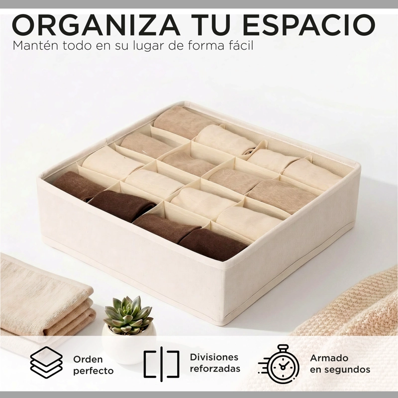 Organizadores De Cajón Closet Carry All 16 Divisiones Ropa Interior Calcetines - 2
