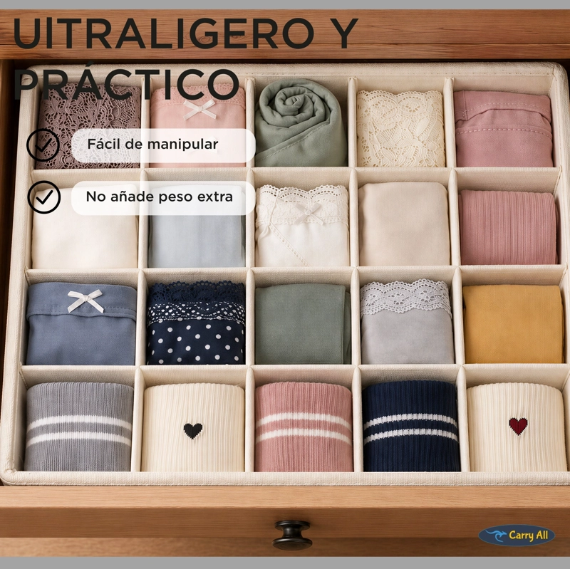 Organizadores De Cajón Closet Carry All 16 Divisiones Ropa Interior Calcetines - 6