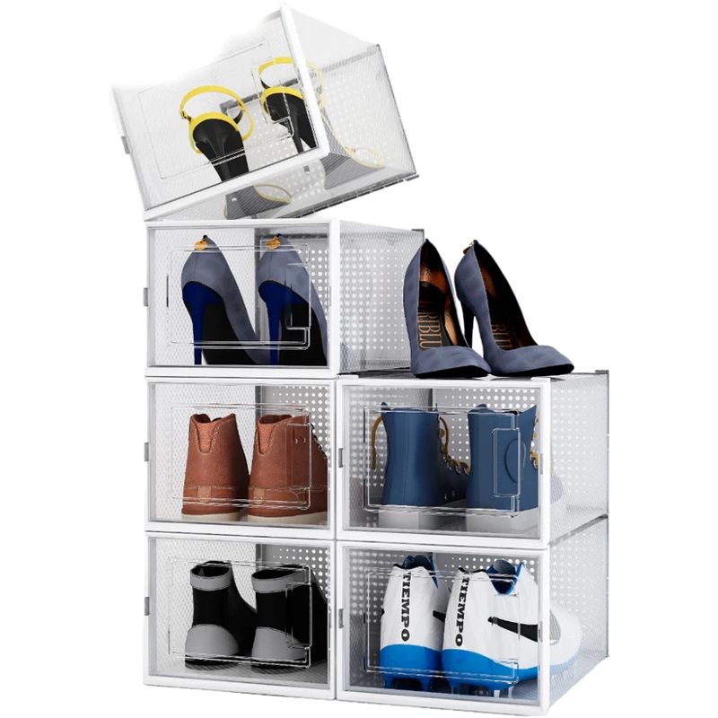 Cajas Organizadoras De Zapatos Carry All Pack 6 Medium Apilables Plegables - 1