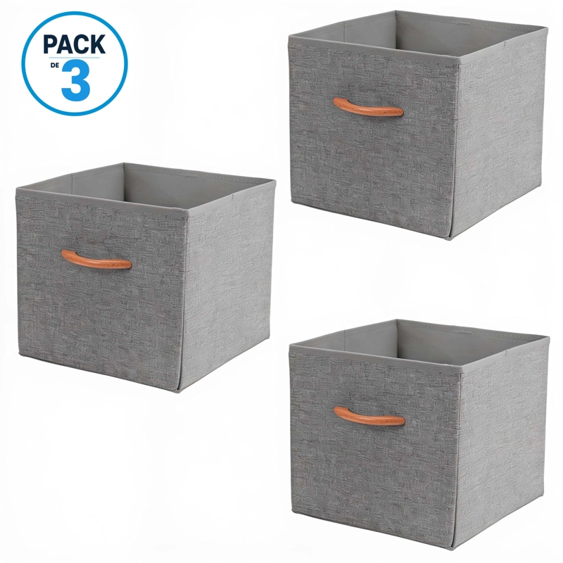 PACK 3 CAJAS CUBO ORGANIZADORAS CARRY ALL CLOSET ROPA ACCESORIOS - 1