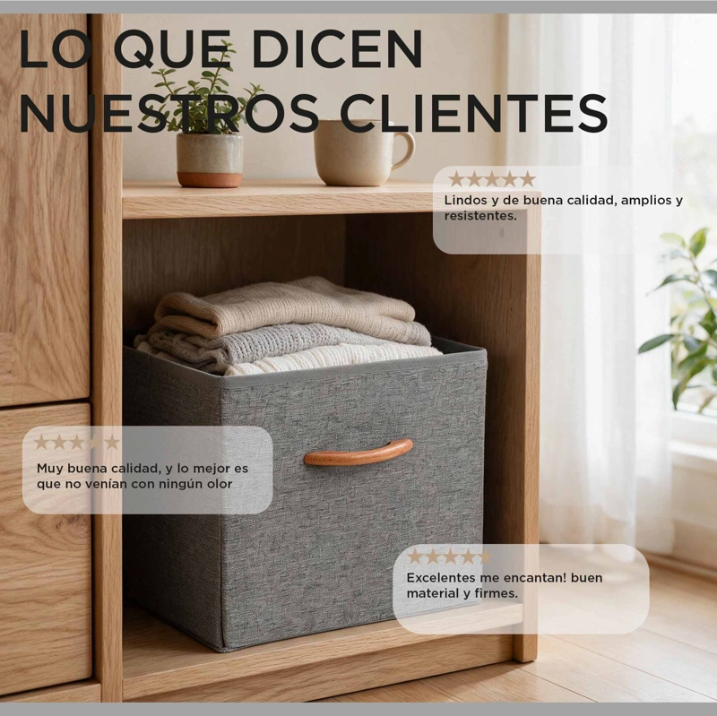 PACK 3 CAJAS CUBO ORGANIZADORAS CARRY ALL CLOSET ROPA ACCESORIOS - 10