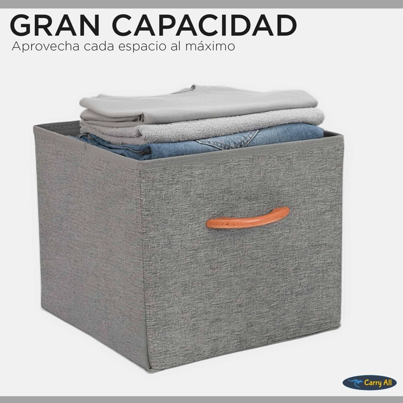PACK 3 CAJAS CUBO ORGANIZADORAS CARRY ALL CLOSET ROPA ACCESORIOS - 4