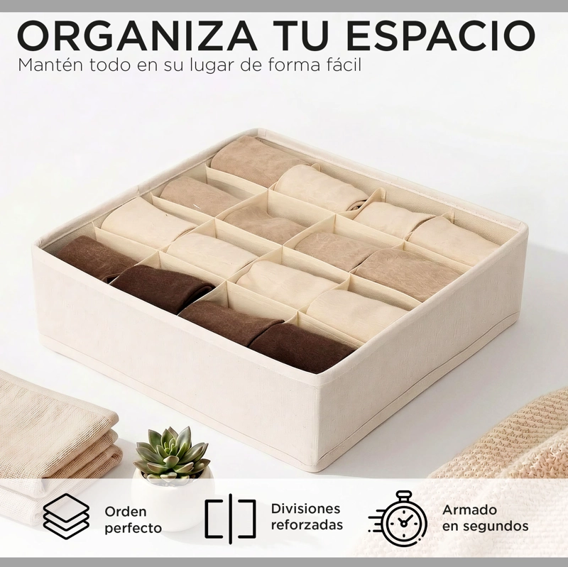 Organizadores De Cajón Closet Carry All 16 Divisiones Pack 3 Ropa Interior Calcetines - 2