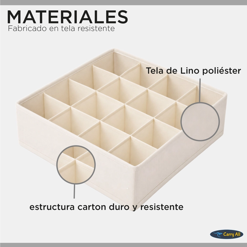 Organizadores De Cajón Closet Carry All 16 Divisiones Pack 3 Ropa Interior Calcetines - 3
