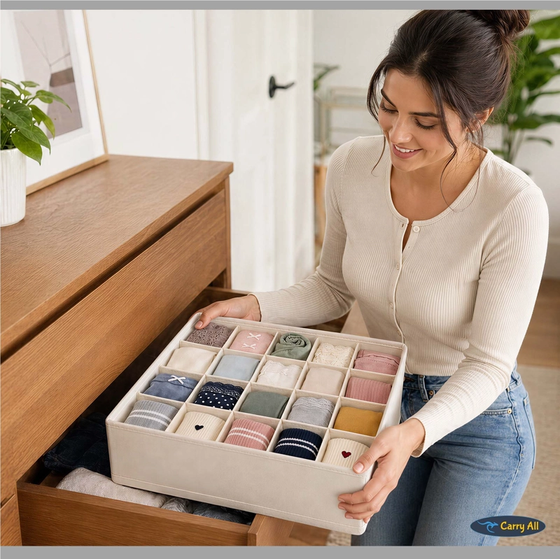 Organizadores De Cajón Closet Carry All 16 Divisiones Pack 3 Ropa Interior Calcetines - 7
