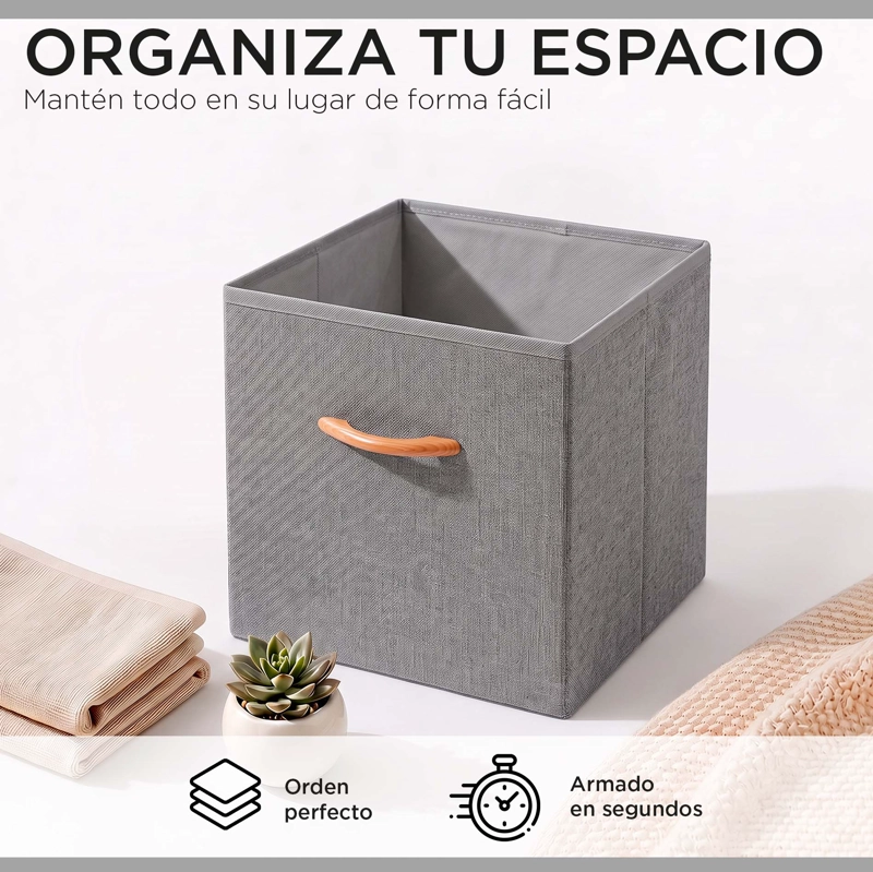 CUBO ORGANIZADOR PLEGABLE DE TELA CLOSET CESTA ROPA VARIOS ACCESORIOS - 2