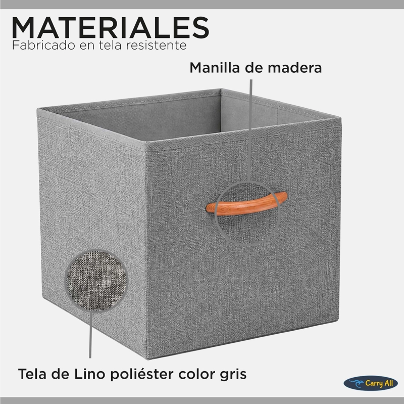 CUBO ORGANIZADOR PLEGABLE DE TELA CLOSET CESTA ROPA VARIOS ACCESORIOS - 3