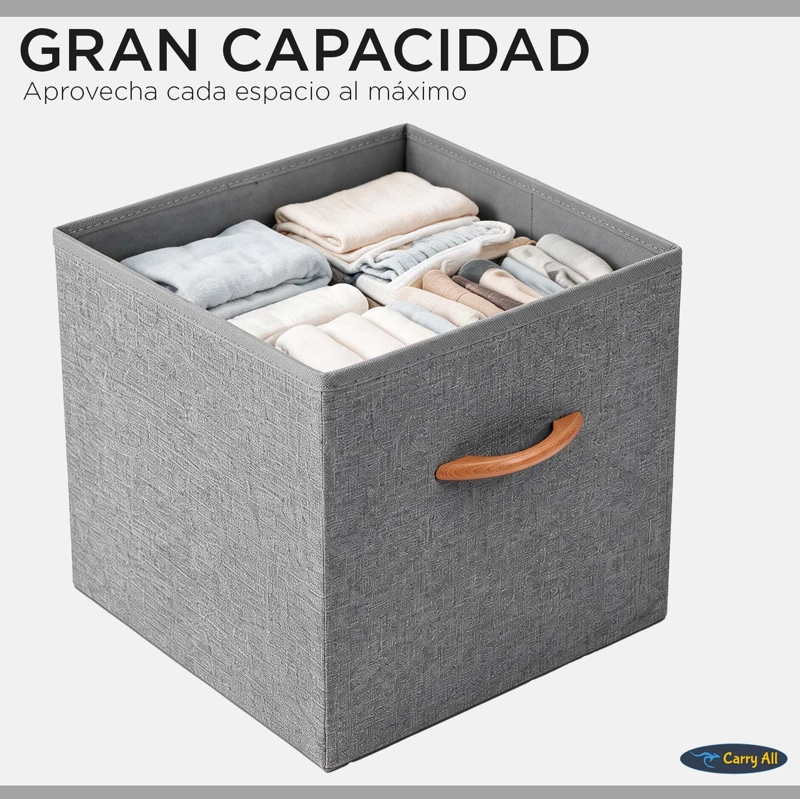 CUBO ORGANIZADOR PLEGABLE DE TELA CLOSET CESTA ROPA VARIOS ACCESORIOS - 4