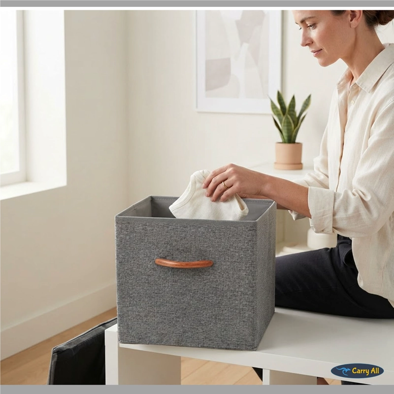 CUBO ORGANIZADOR PLEGABLE DE TELA CLOSET CESTA ROPA VARIOS ACCESORIOS - 7