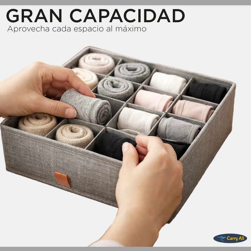 Organizadores De Cajón Closet Carry All 16 Divisiones Pack 3 Ropa Interior Calcetines - 4