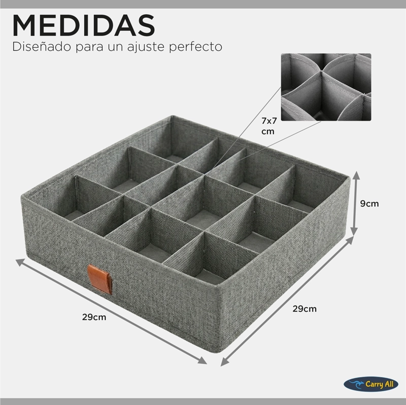 Organizadores De Cajón Closet Carry All 16 Divisiones Pack 3 Ropa Interior Calcetines - 5