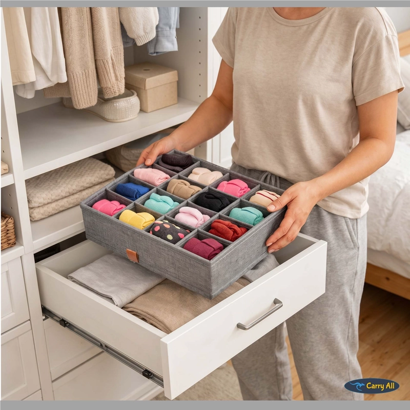 Organizadores De Cajón Closet Carry All 16 Divisiones Pack 3 Ropa Interior Calcetines - 8