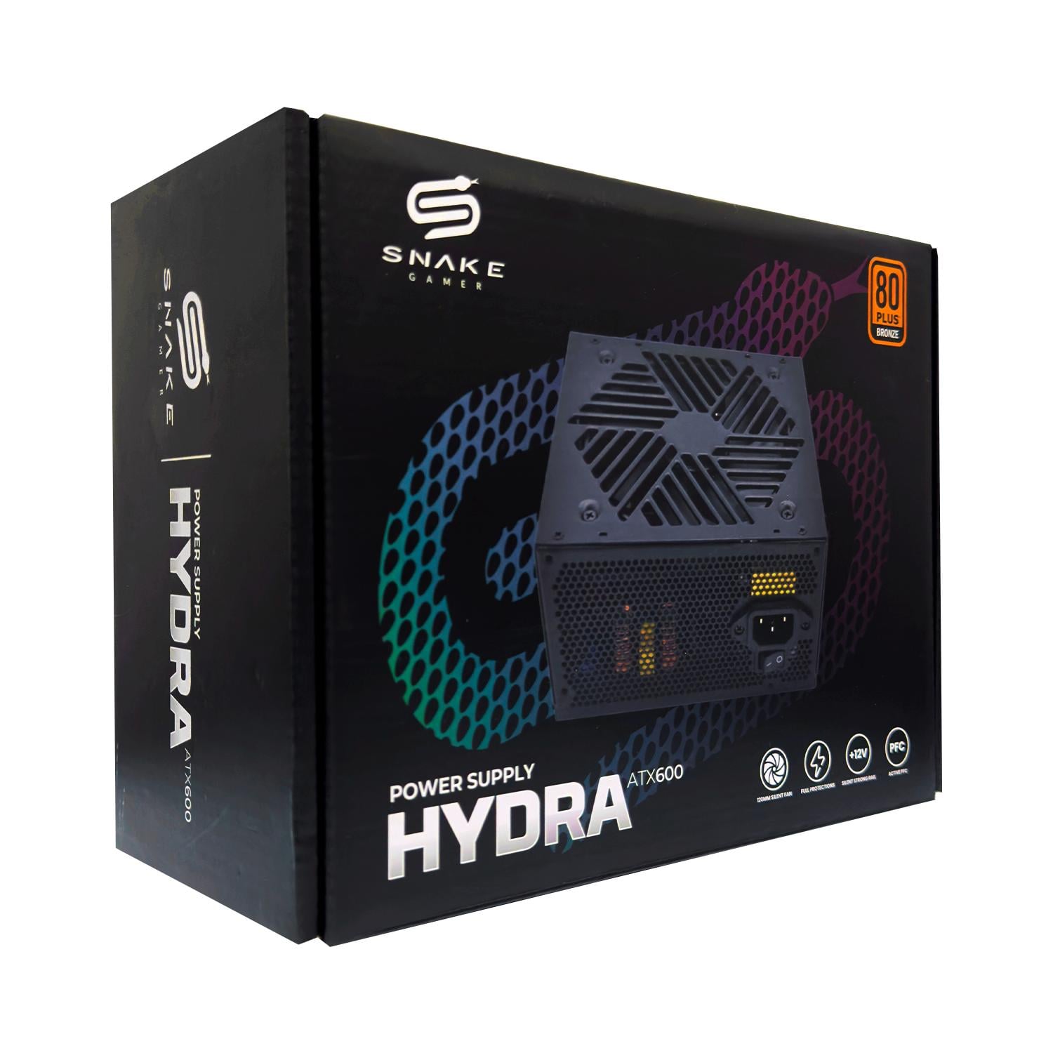 FUENTE DE PODER HYDRA ATX 600W CERTIFICADA 80 PLUS BRONZE - 1
