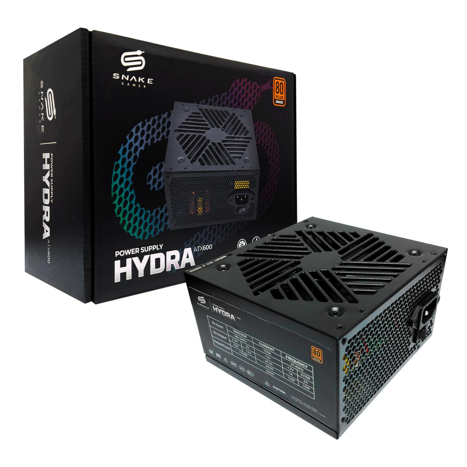 FUENTE DE PODER HYDRA ATX 600W CERTIFICADA 80 PLUS BRONZE - 6
