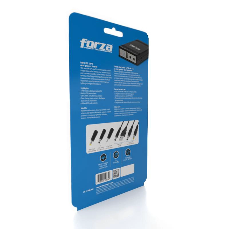 MINI UPS FORZA 24W DC-140USB USB SALIDAS 5V 9V 12VPORTATIL - 6