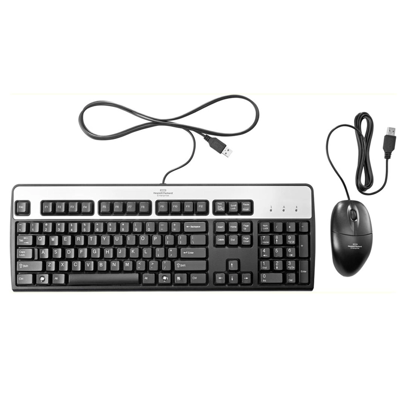 KIT TECLADO MOUSE ALAMBRICO HP 631341-B21  INGLE S USB NEGRO - 1