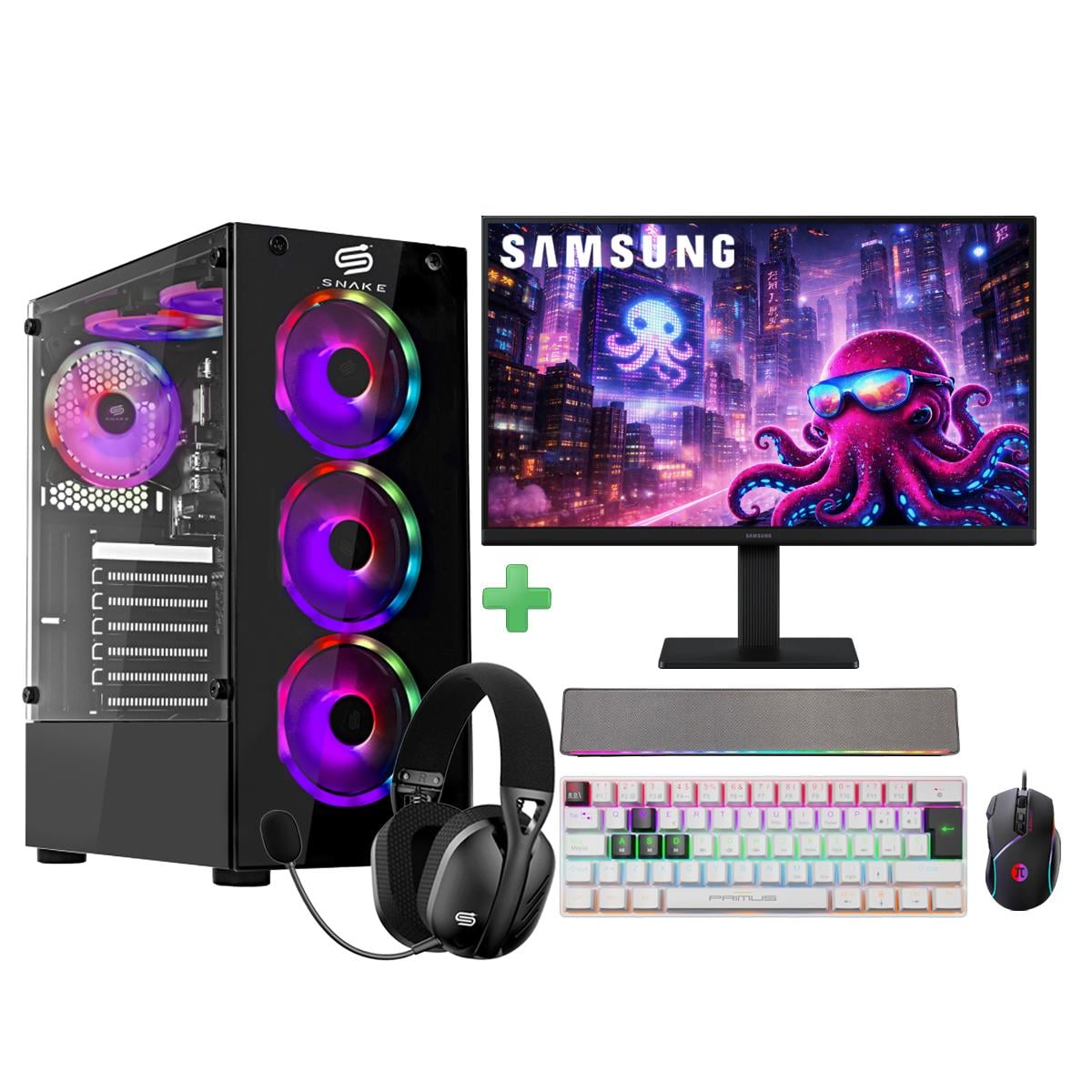 PC SNAKE GAMER + MONITOR 22” RYZEN 5 5600GT 16GB RAM 512GB