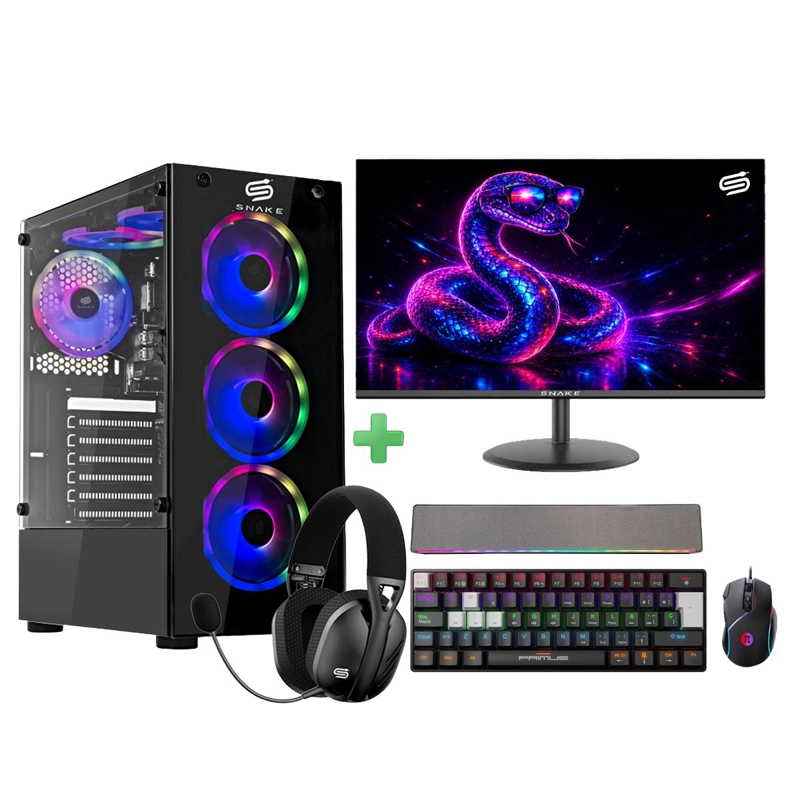 PC SNAKE GAMER + MONITOR 24 RYZEN 5 5600GT 16GB RAM 512GB - 1