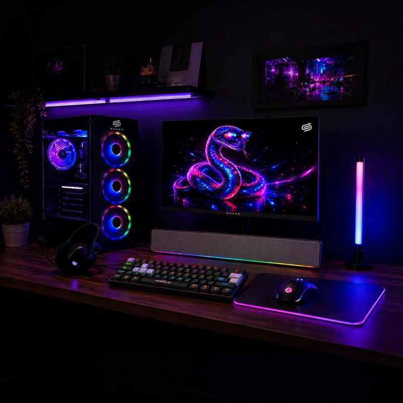 PC SNAKE GAMER + MONITOR 24 RYZEN 5 5600GT 16GB RAM 512GB - 2