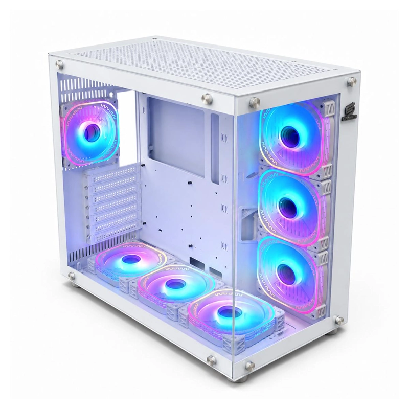 GABINETE GAMER ANILIUS BLANCO ATX MID TOWER VIDRIO TEMPLADO - 2