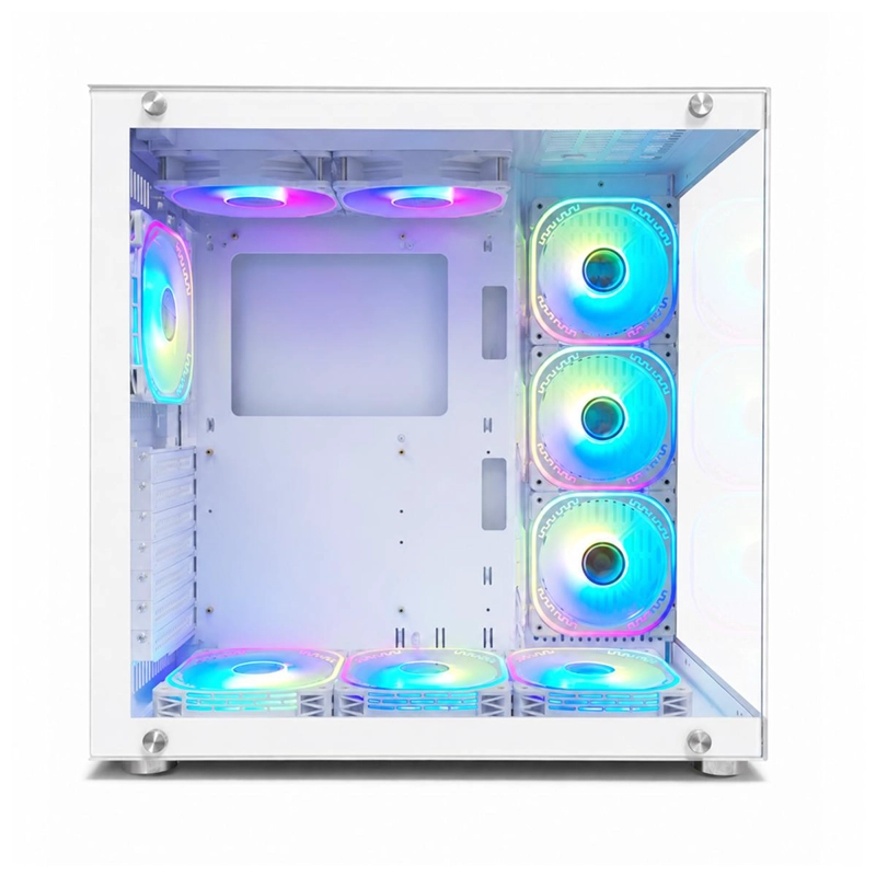 GABINETE GAMER ANILIUS BLANCO ATX MID TOWER VIDRIO TEMPLADO - 3