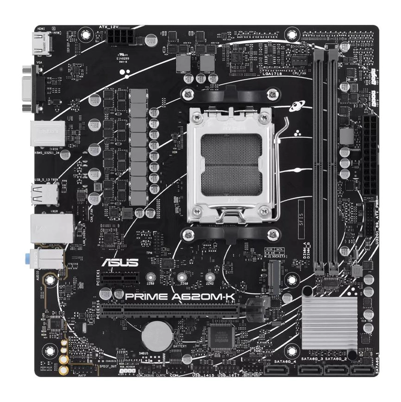 PLACA MADRE ASUS A620M-K PRIME AMD MICRO ATX DDR5 PCIE 4 M.2 - 5