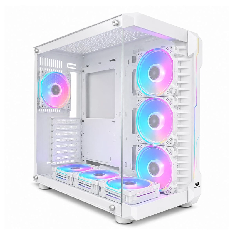 GABINETE SNAKE GAMER ATHERIS WHITE ATX MID TOWER VIDRIO TEMPLADO (AT880W) - 1