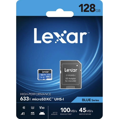 TARJETA MICRO SDXC LEXAR 128GB HIGH PERFORMANCE UHS-I 633X C10 U3 - 4