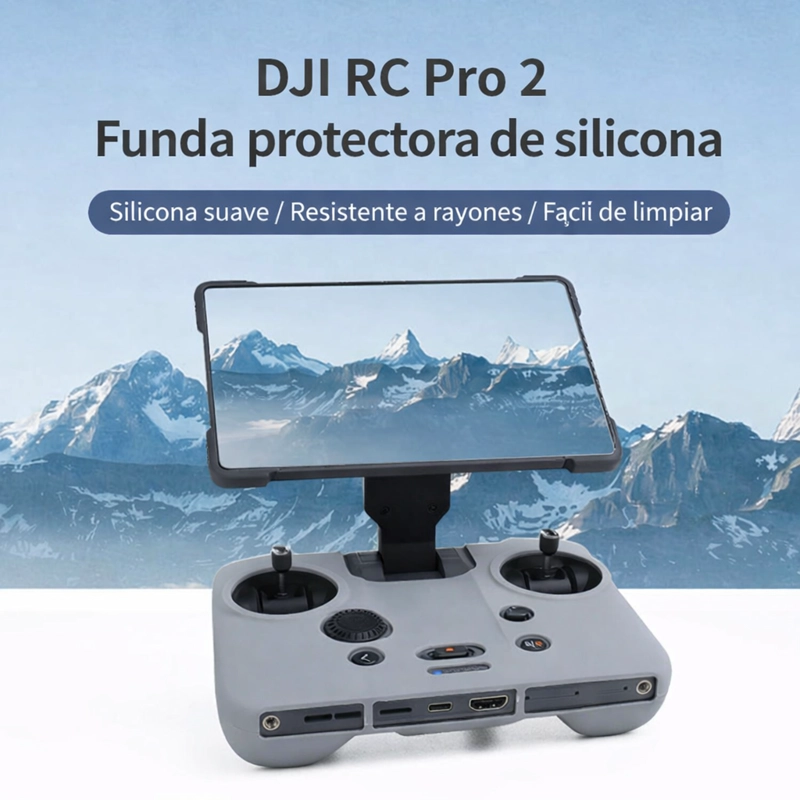 DJI RC PRO 2 FUNDA SILICONA Y PROTECTOR DE PANTALLA GRIS - 4