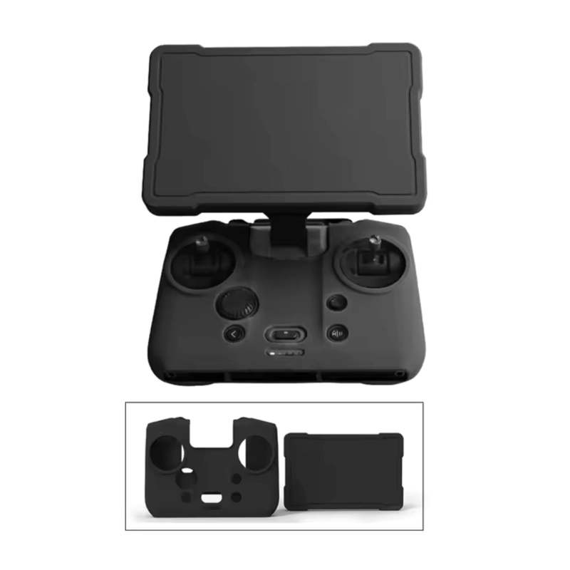 DJI RC PRO 2 FUNDA SILICONA Y PROTECTOR DE PANTALLA NEGRO - 1