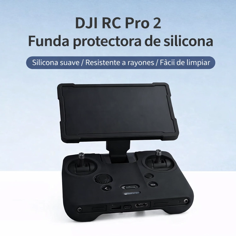 DJI RC PRO 2 FUNDA SILICONA Y PROTECTOR DE PANTALLA NEGRO - 4
